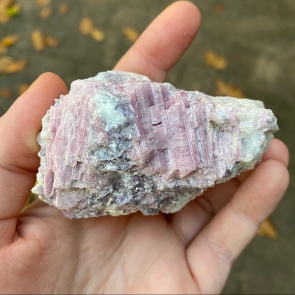 Rubellite Tourmaline Lepidolite Quartz Raw Crystal Gemstone - Picture 5 of 5
